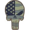 PUNISHER SKULL AMERICAN FLAG CAMO FOREST TACTICAL MILITARY ARMY HOOK PATCH