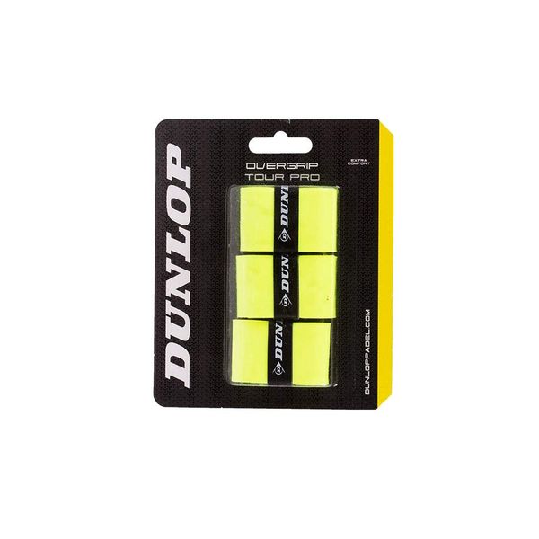 Dunlop Tour Pro Padel Overgrip, Yellow (3-pack)