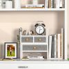 X-cosrack Adjustable Desk Shelves for Storage, Desktop Bookshelf with 3 Drawers, White Wood Desk Shelf for Top of Desk, Corner Desktop Organizer for Women Office