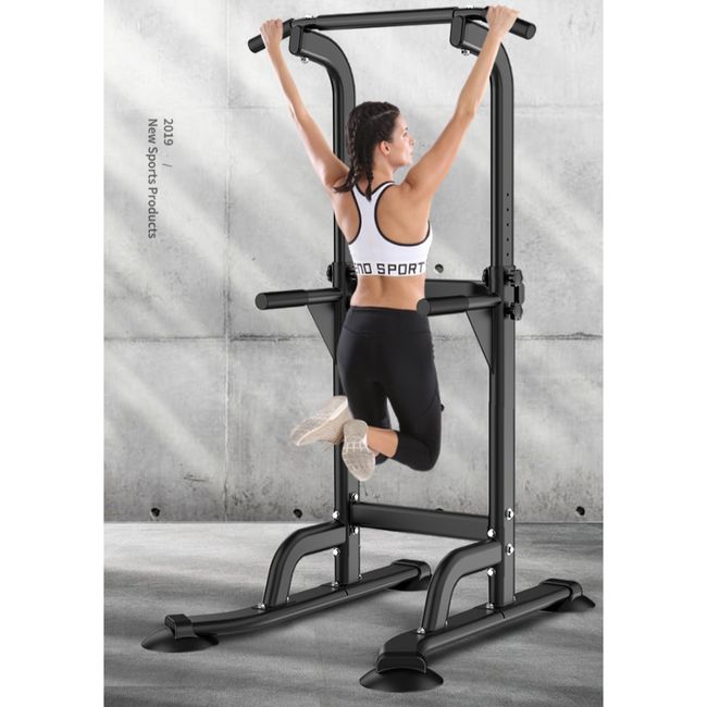 Total Bench Iron Bar Exercise Machine Indoor Chining Dipping, White