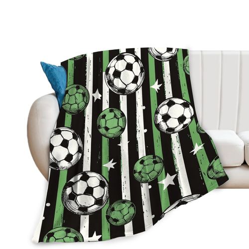 Soccer Blanket Soccer Sports Fleece Throw Blanket Fuzzy Plush Super Soft Cozy Warm Teen Football Decor Soccer Ball Blankets Stuffed Animal Gifts for Boys Girls Kids Adult Men Women 40"x50"