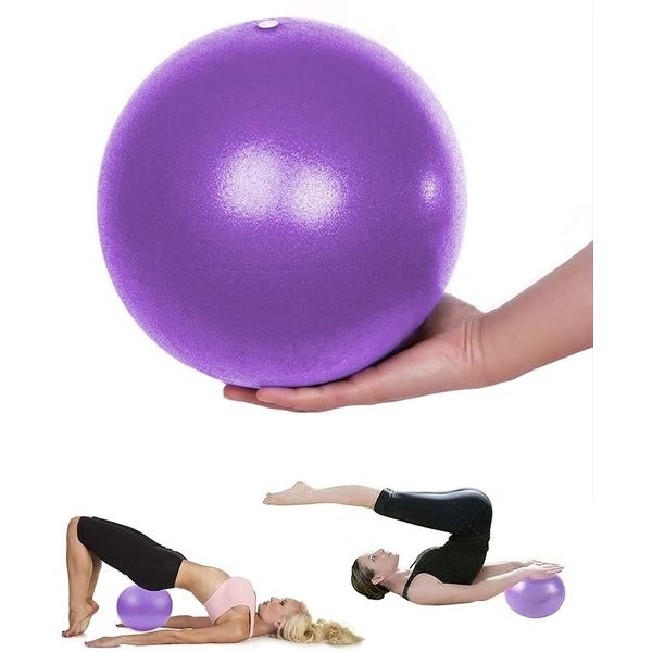 Gymnastikball Yoga Pilates Ball Kleine Übung Ball, Dicker Anti-Burst Gymnastikball inkl Ballpumpe, Rutschfester&Superleichter Soft Pilates Ball, Fitness Ball für Yoga,Heim, Büro,Sitzball (Lila-25cm)