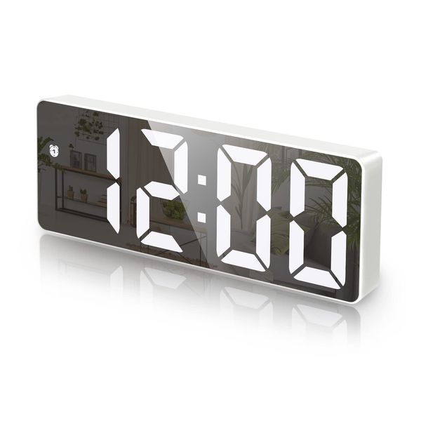 Digital LED Clock, Alarm Clock, Table Clock, Temperature Display, Calendar Display, Brightness Adjustable, Large Screen, Alarm Function, Voice Control, Snooze Function, Waterproof, Loud Volume, USB