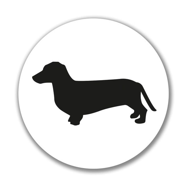 huuraa Aufkleber Dackel Silhouette Sticker 10cm mit Motiv für Hundefreunde Geschenk Idee für Freunde und Familie