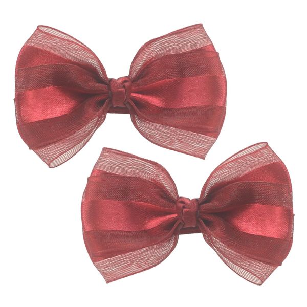 Small Red Bow Hair Snap Clips for Little Girls Bangs Hairpin For Baby Gilrs -2Pcs