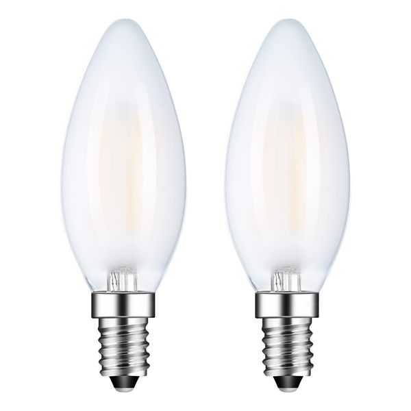 Sokkldccd E14 6W Led Candle Light Bulbs, Small Edison Screw Light Bulb, 6W Filament Buld, Warm White 2700K, Pack of 2