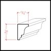 EWSC16 Solid Crown 1-3/8" High x 1" Deep Moulding. Unfinished, Poplar, 42"