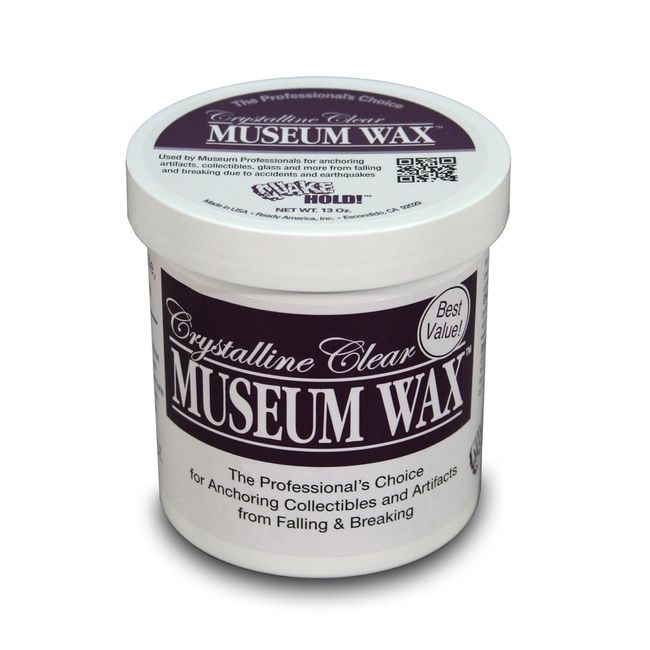 Quakehold! 13-Ounce Museum Wax, Clear Adhesive, Reusable and Removable,  Non-Toxic and Non-Damaging, Easy to Use, Great for Wall Art, Antiques, For  Use