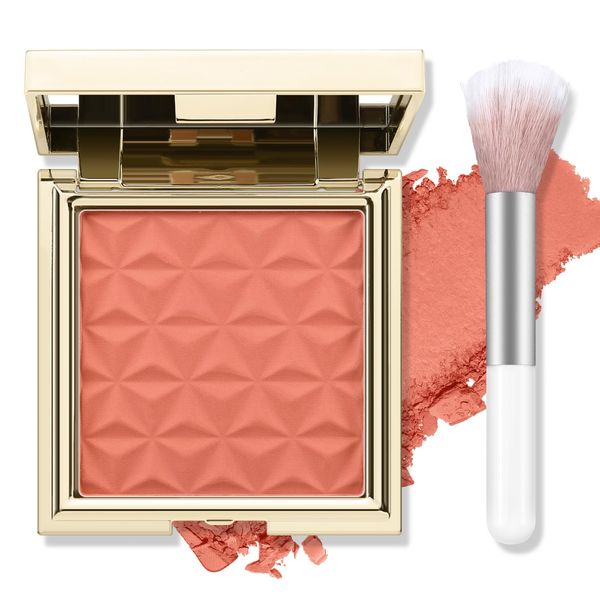 Boobeen Powder Blush Palette Matte Blush for Cheek Makeup, Blush compatto leggero e altamente pigmentato per il viso, look arrossato naturale costruibile