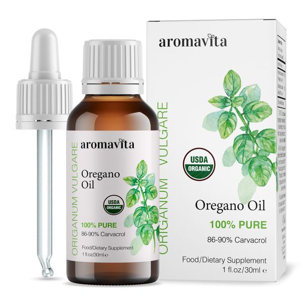 Essential Organic Oil of Oregano-100% Pure Undiluted Greek Oregano Oil with Carvacrol - Over 86%, Non-GMO, Extra Strength Oregano Oil Organic Liquid Drops, 1 FL.OZ/30ml
