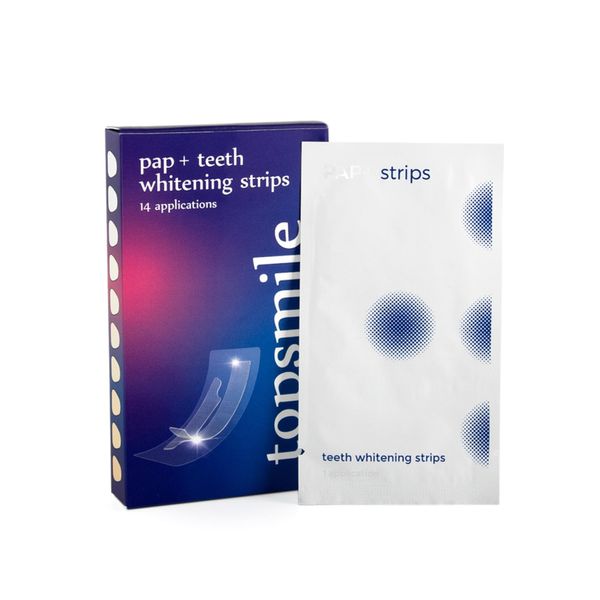 topsmile Pap Teeth Whitening Strips 14 Treatments Safe for Enamel Non Sensitive Pack of 28 Strips