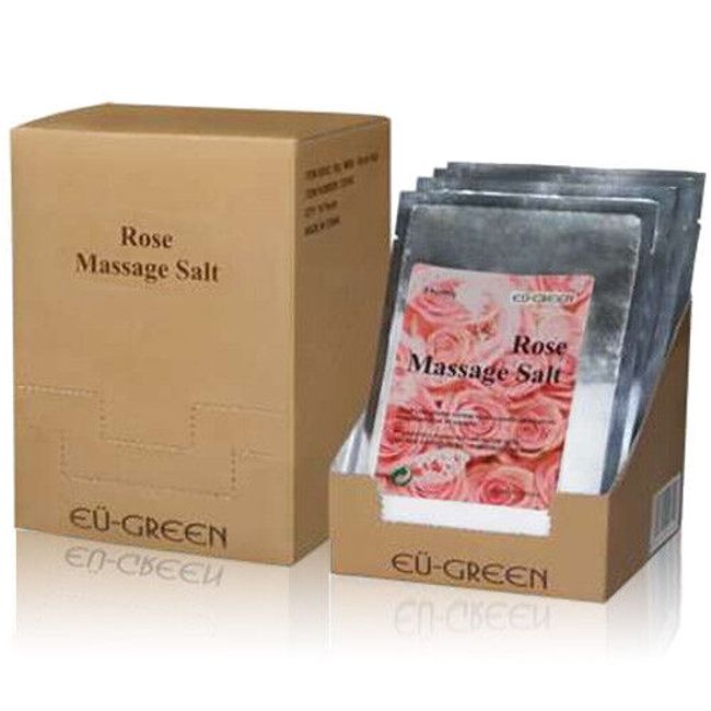 NEW! NATURAL SEA SALT MINERAL SCRUBBING MASSAGE SALTS -  ROSE - (10) 80g PACKETS