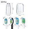 20 Pcs Reusable Toothbrush Covers Compatible with Philips Sonicare Electric Toothbrush Heads for Healthy Brushing and Storage in Home and Travel,Toothbrush Caps for Rectangular Toothbrush Heads