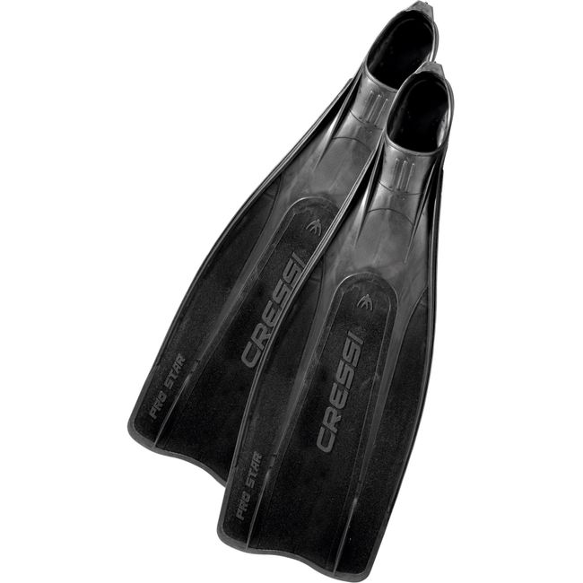 Cressi Adult Reactive Full Foot Pocket Scuba Diving Fins | Pro Star: Made in Italy, Black, EU 41/42 | US Man 8.5/9.5 | US Lady 9.5/10.5