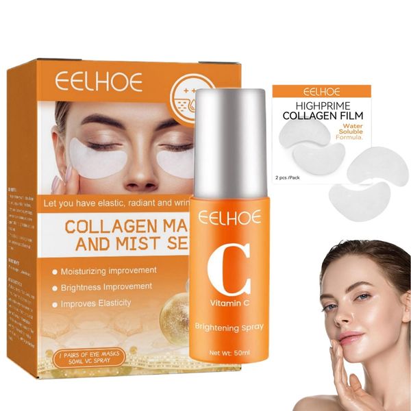 Highprime Collagen Film & Mist Kit,Highprime Collagen Film Water Soluble Formula,2-In-1 Korea Highprime Collagen Soluble Film,Soluble Collagen Film for Tightens the Face,Anti Aging Set(1pack+50ml)