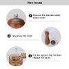 Haomacro Salt and Pepper Mill Set, Wooden Salt and Pepper Grinders, Shakers with Ceramic Core- 8 Inches -Pack of 2