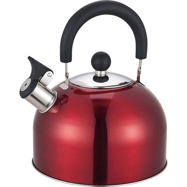 2.5L Stainless Steel Lightweight Whistling Kettle New (Red)