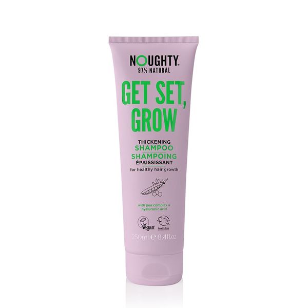 Noughty 97% Natural Get Set Grow Hair Thickening Shampoo, Optimise Scalp Health, Stimulate Roots and Promote Hair Growth, with Organic Garden Pea Sprouts 250ml