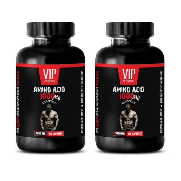 post workout recovery - AMINO ACID 1000mg - with Egg Whites and BCAAs 2 Bottles