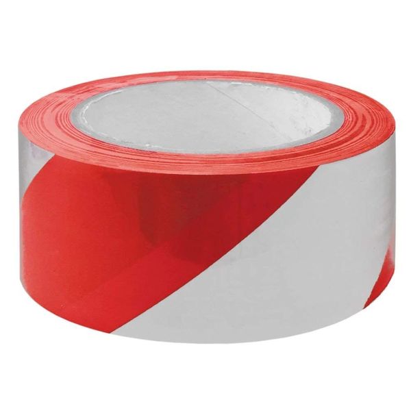 RGB Networks Ltd Warning Hazard Safety Tape - Adhesive Sticky Red and White 33M Diagonal Rubber Resin (RED and White)