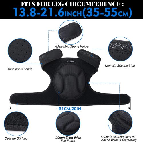 PLIKSUVER Knee Pads for Work, 20MM Thick Sponge Gardening Knee Pads Anti-Slip Volleyball Knee Pads for Dancing, Garden, Cleaning (1 Pair)