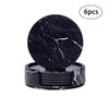 6x Coasters for Drinks with Holder Marble texture Round Cup Mat Pad Set UK (Black)