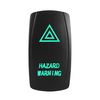 Bright Light Powersports - Laser Rocker Switch - HAZARD WARNING - Universal On/Off - 12 Volt (GREEN)