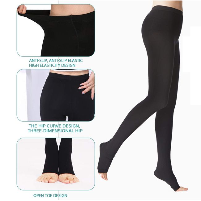 Extra Firm Footless Graduated Compression Microfiber Leggings