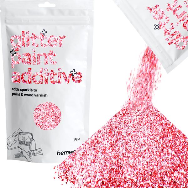 Hemway Glitter Paint Additive 100g / 3.5oz Crystals for Acrylic Emulsion Paint - Interior Wall, Furniture, Ceiling, Wood, Varnish, Matte - Fine (1/64" 0.015" 0.4mm) - Light Rose Gold