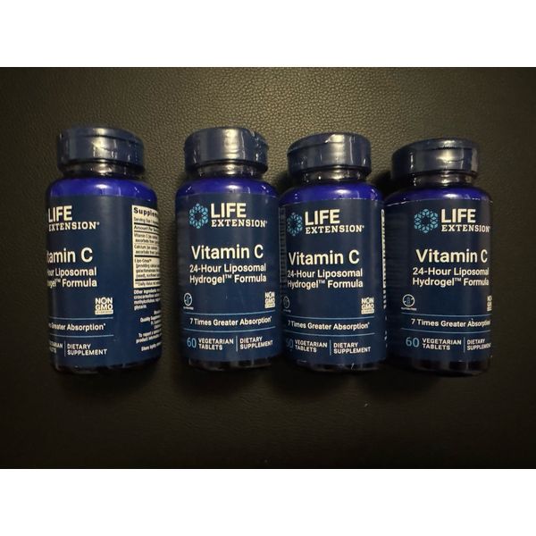 3 LIFE EXTENSION Vitamin C 24-Hour Liposomal Hydrogel™ Formula 60 Tablets NEW!
