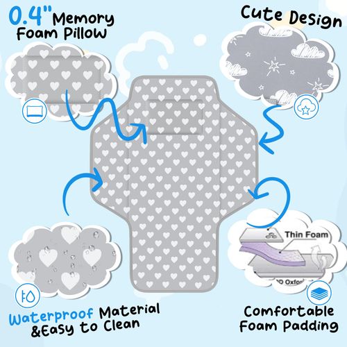 Baby Portable Changing Pad Travel - Waterproof Compact Diaper Changing Mat with Built-in Pillow - Lightweight & Foldable Changing Station, Newborn Shower Gifts