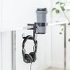 Sanwa Supply PDA-STN71BK Headphone Hook with Drink Holder