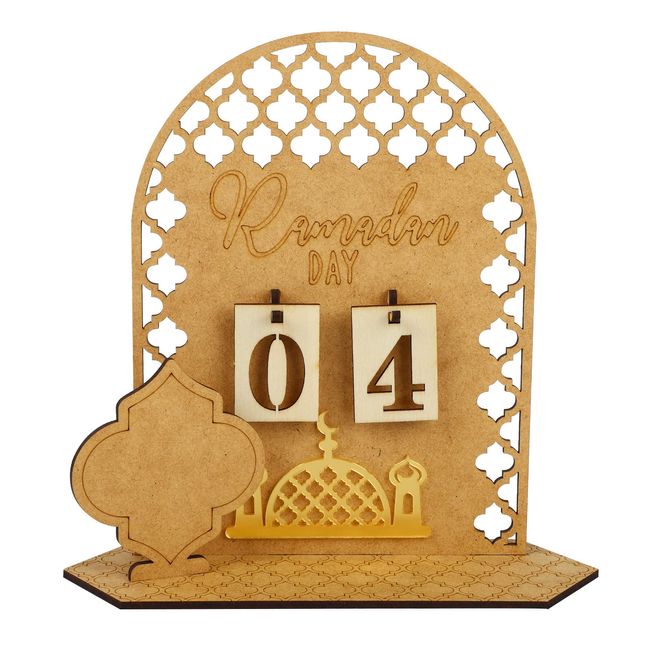 Ramadan Kalender aus Holz, Rustikaler 30 Tage Countdown Ramadan Kalender Kinder, Ramadan Adventskalender Eid, Ramadan-Kalender Elegante Mubarak Ramadan Dekoration (Palast)