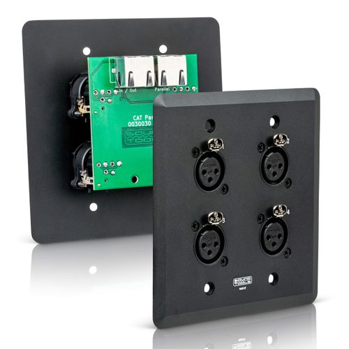 Wall CAT FX-B (Female, Black) - Audio Over Shielded CAT Cable. Capable of Sending Analog Audio, DMX, Clear-Com and AES.