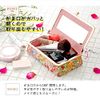 Cyalel Yahata Sharel Yahata Box Pouch with Mirror, Makeup Pouch, Cosmetic Pouch, Accessory Holder, Floral Pattern, Adult, Cute, Stylish, Gift, Gamaguchi, Made in Japan, LC, Botanical, Magical Daisy, Purple