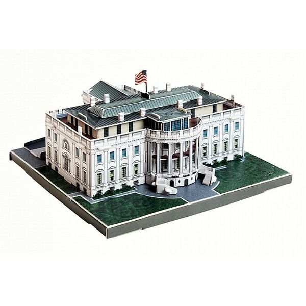 3D Puzzle Construction Kit Cardboard Worldwide Buildings The White House Toy#599