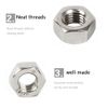 2Pcs M24 Hex Nut Stainless Steel Metric Thread Hex Lock Nut Silver