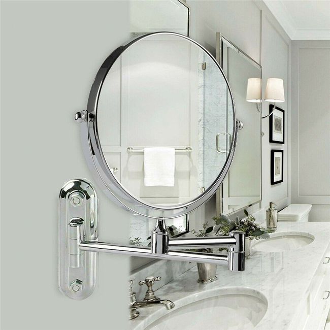 10X Magnifying Wall Mounted Makeup Mirror 8" Double Sided Vanity Bathroom Mirror