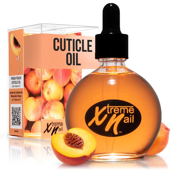 Xtreme Nail Cuticle Oil - Hydrating, Scented Oil for Radiant Cosmetic Nail - Replenishes & Softens Cuticles - Vitamin E Infused - Fresh Peach, 2.5oz