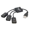 cablecc USB 2.0 to 3 Port Hub Cable Bus Power External Interface Adapter Multi-Port USB Splitter for Laptop Desktop Mouse Disk