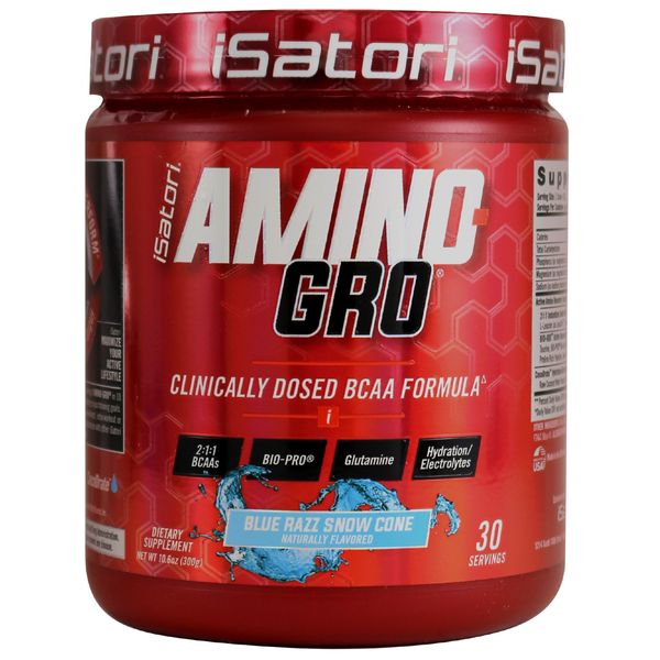 iSatori AMINO-GRO - BCAA's with Glutamine and Bio-Active Peptides - Blue Razz