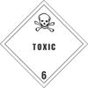 4" x 4" Toxic D.O.T. Class 6 Hazard Labels (500 per Roll)