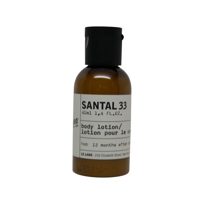 Le Labo Santal 33 Body Lotion 1.4oz bottle.