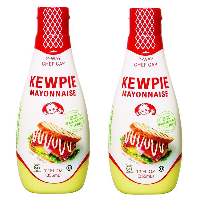 Kewpie Mayonnaise - Japanese Mayo Sandwich Spread Squeeze Bottle - 12 Ounces (Pack of 2)