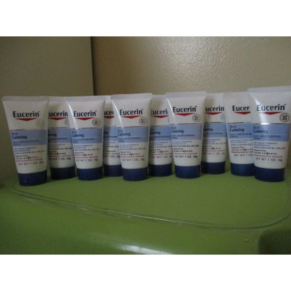 lot of 10 Eucerin Skin Calming Daily Moisturizing Creme Travel Size 1oz Dry Skin