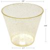 100 Gold Glitter Plastic Cups - Reusable & Recyclable - Elegant Tumblers