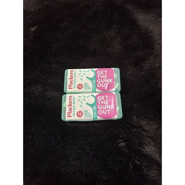 Plackers Micro Mint Dental Flossers Travel Cases - 2 Pack (12 Flossers Each)