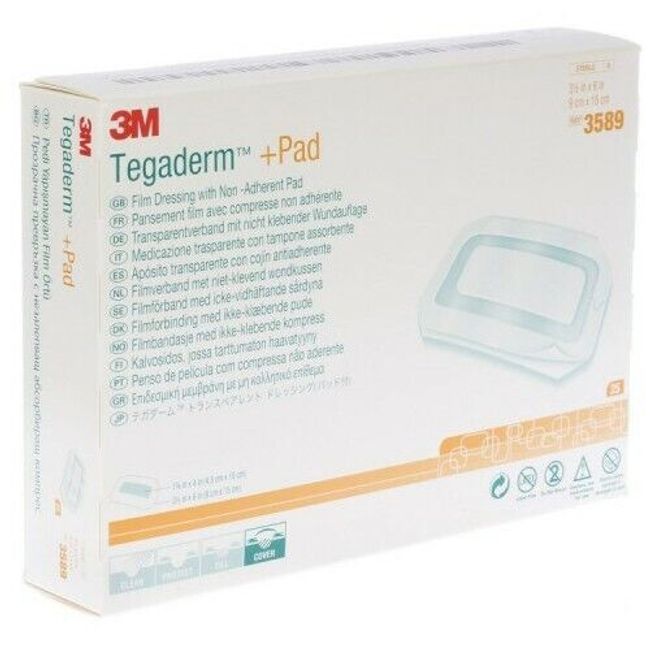 *25-Pieces* 3M Tegaderm +Pad Film Dressing With Non-Adherent Pad Sterile 3586