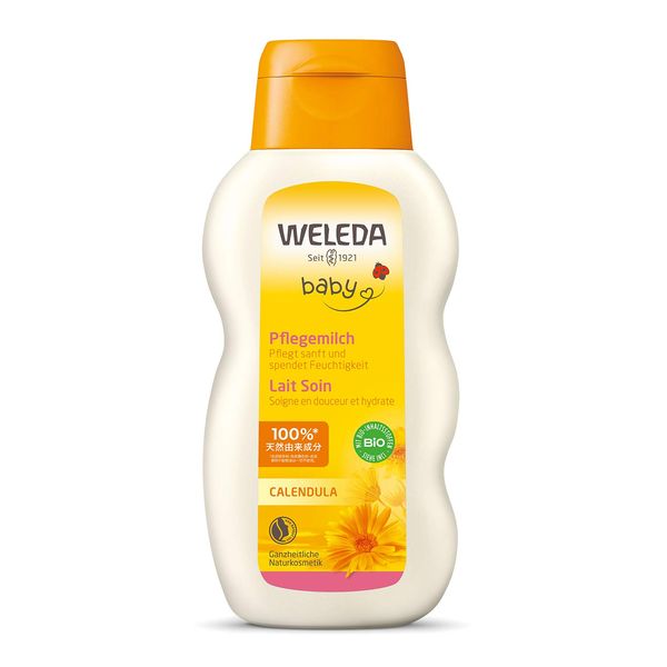 WELEDA Calendra Baby Milk Lotion, 6.8 fl oz (200 ml), Moisturizing Emulsion, Full Body Lotion, Baby, Moisturizing, Delicate Skin, Gentle Herbal Scent, Naturally Derived Ingredients, Organic