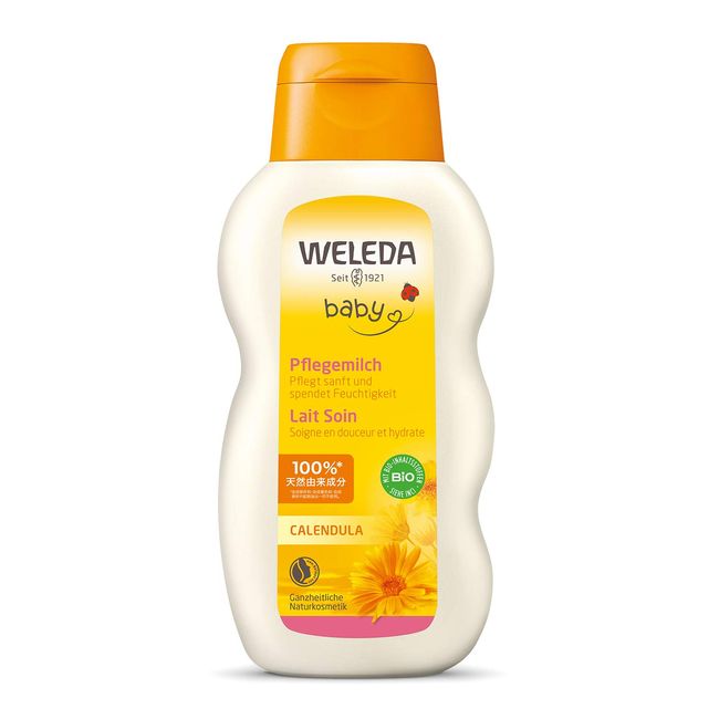 WELEDA Calendra Baby Milk Lotion, 6.8 fl oz (200 ml), Moisturizing Emulsion, Full Body Lotion, Baby, Moisturizing, Delicate Skin, Gentle Herbal Scent, Naturally Derived Ingredients, Organic